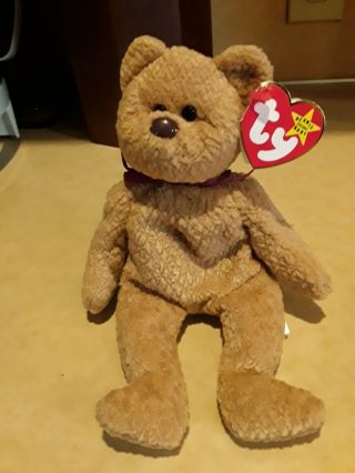 Rare Ty Beanie Babies " Curly " Teddy Bear (htf Canadian Tush Tag) - Mwmts