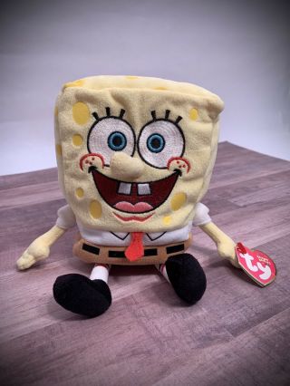 2004 Ty Nickelodeon Spongebob Squarepants Plush Beanie Baby 9 " Tall With Tags
