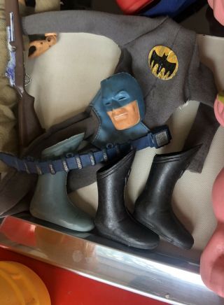 Vintage 1966 Ideal Captain Action Batman Suit Decal W Boots Mask Belt