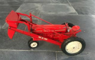 Vintage Tru - Scale Tractor With Bucket Loader,  Pressed Steel,  Red