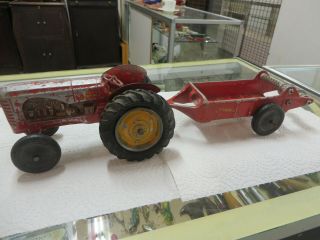 Vintage 1950s Lincoln Massey Harris 1/16 Scale Tractor & Spreader
