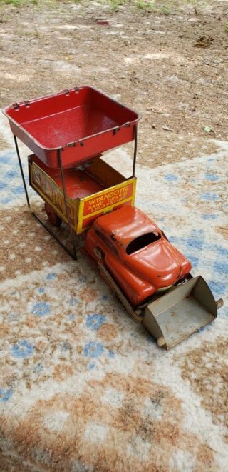 Vintage 1950’s Wyandotte Dump Truck And Sand Hopper Set Metal Toy