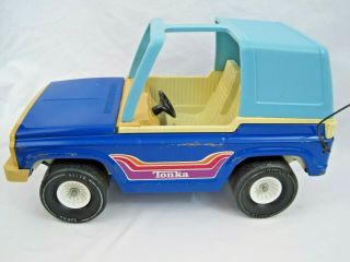 Vintage Tonka Bronco 835tr Large Blue T - Top 1970s Pressed Steel Toy Jeep