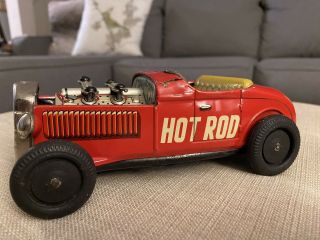 Vintage Tin Hot Rod Century H12 Red Friction Car Toy Trademark Tn Japan Nomura?