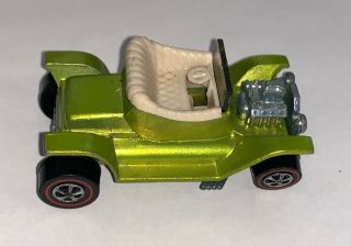 1968 Hot Wheels Hot Heap Redline Tires Lime Green Color White Interior Cond
