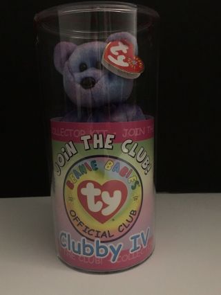 Ty Beanie Baby Bear Clubby Iv W/ Mystery Button Could Be Signed By Ty