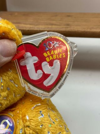 TY Beanie Baby Decade Golden The Bear W/Tag Retired DOB: Jan.  22nd,  2003 (GM) 2