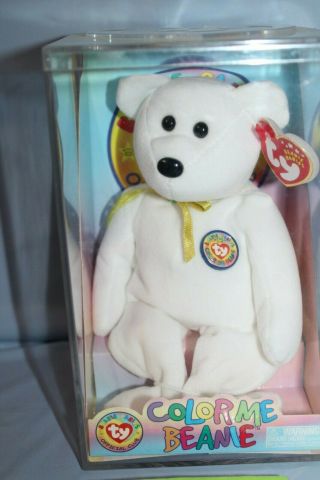 Ty Beanie Babies Color Me Beanie Baby 2002 Official Club Bear With Case And Tags