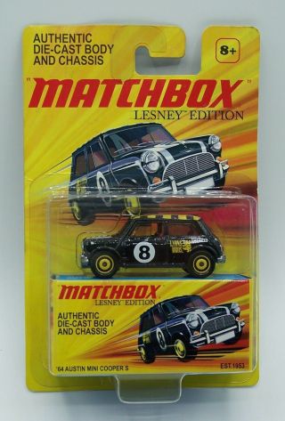 “matchbox” Lesney Edition ’64 Austin Mini Cooper S Rallye Lyons Bros On Car