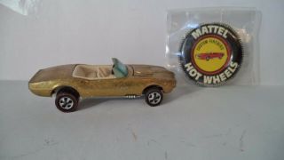 Vintage Hot Wheels Redlines Hk 1968 Custom Firebird [gold] W/button