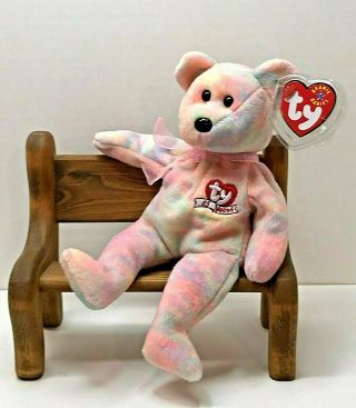 Ty Beanie Baby Celebrate Bear With Tag Retired Dob: March 13th,  2001