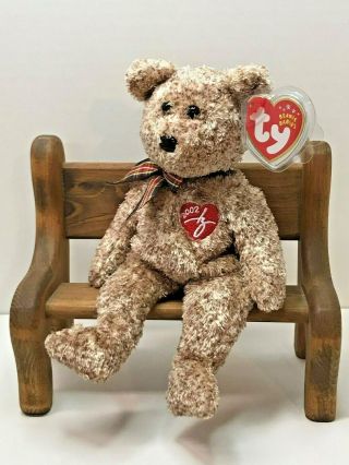 Ty Beanie Baby 2002 Signature Bear With Tag Retired Dob: 2002