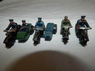 4 Vintage Dinky Meccano Toy Motorcycles 100