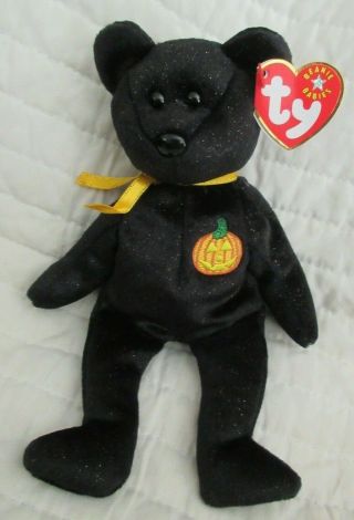 Ty Beanie Baby Haunt The Halloween Bear Dob October 27,  2000 Mwmt