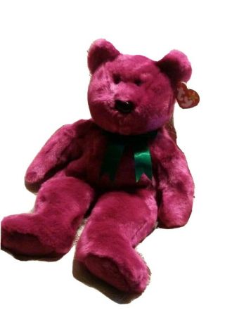 Ty Beanie Baby Cranberry The Teddy Bear Large Soft Beanie Buddy