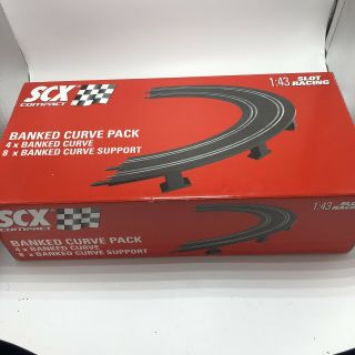 Scx Compact Banked Curve Pack Track Set 1/43 Scale 31400 In Orig Box