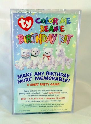 Ty Color Me Beanie Birthday Kit (Cat) in plastic display box 2 3