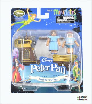 Disney Minimates Peter Pan Pirate Ship (jolly Rodger) With Wendy And Smee