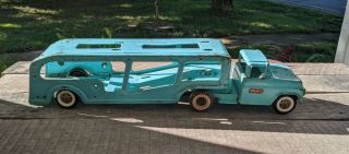 Vintage Buddy L Semi Car Hauler / Blue Auto Transporter