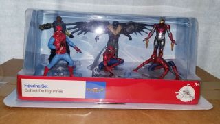 Marvel Spider - Man Homecoming Figurine 6 Set Disney Store Rare