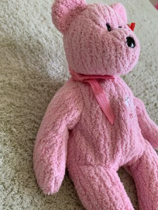 Ty BABY GIRL Pink Fleece Beanie Baby Bear It’s A Girl Stuffed Animal Toy 3