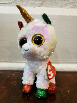 Ty Beanie Boos Flippables - 6 " Stardust The Unicorn Plush
