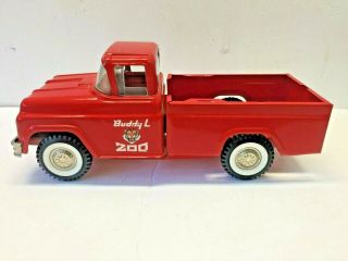 Vintage 1960’s Buddy L Traveling Zoo Pickup Truck Pressed Steel Red 13” Vg