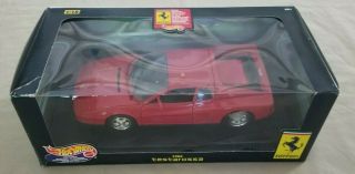 100 Hot Wheels Die Cast Car 1984 Testarossa Red Euc 1:18 Scale