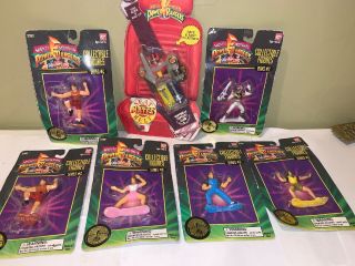 Set Of 7 Mighty Morphin Power Rangers Collectible Figurines Series 2