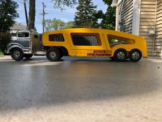 Vintage Structo Auto Transport Pressed Steel Toy Truck.  Extra Trailer