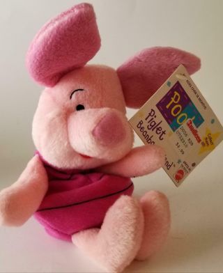 Disney Winnie The Pooh Piglet Bean Bag Stuffed Animal Retired W/tag