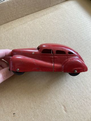 Antique Wyandotte Pressed Steel Toy Coupe Car Sedan Red Usa Vintage -