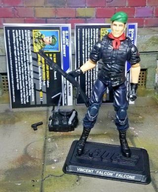 Gi Joe 2016 Falcon Special Forces 100 Complete & Cards With Name Stand