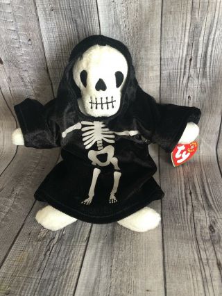 Ty " Creepers The Skeleton " 8 " Halloween Beanie Baby - With Tags 26