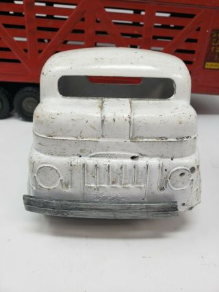 Vintage 1950 ' s Structo Toys Cattle Farms Pressed Steel Tractor and Trailer 2