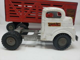 Vintage 1950 ' s Structo Toys Cattle Farms Pressed Steel Tractor and Trailer 3