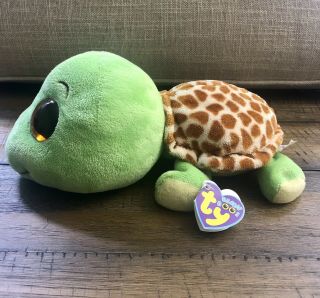 Ty Beanie Boo 10 " Sandy The Sea Turtle Retired Plush Stuffed Animal Toy With Tag