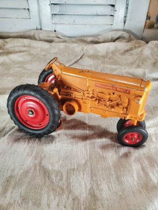 Vintage Minneapolis Moline Orange Die Cast Model Tractor