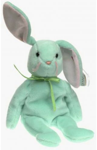 Ty Beanie Babies " Hippity " Green Easter Bunny Rabbit - Mwmts Retired Gift