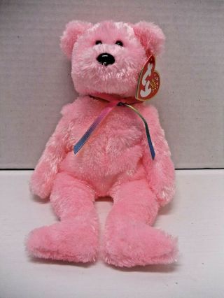 Ty Beanie Baby Sherbet Pink - Mwmt (bear 2002)