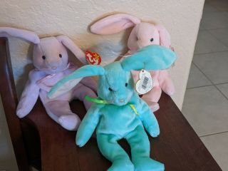 Ty Beanie Baby Hippity,  Hoppity & Floppity Bunny Rabbits Pristine Tags