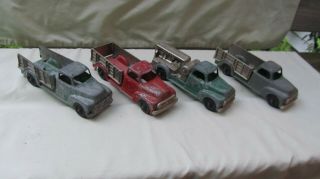 (4) Vintage Hubley Kiddie Toy 452 Trucks / 6 1/2 " Length /