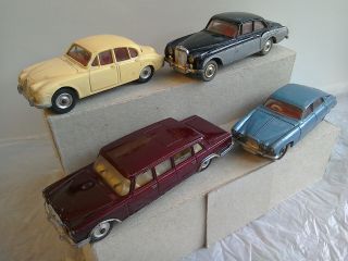 Dinky Toys By Meccano & Corgi,  4 Cars,  Jaguar,  Bentley,  Merc