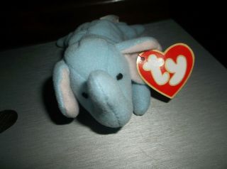 Ty Beanie Baby - Peanut The Elephant (light Blue)