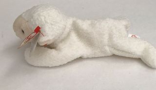 TY Beanie Baby: 1996 Fleece: White Lamb,  Style 4125 3