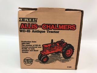 ERTL Scale 1/16 Allis Chalmers WD - 45 Antique Die Cast Metal Toy Tractor 1985 VTG 3