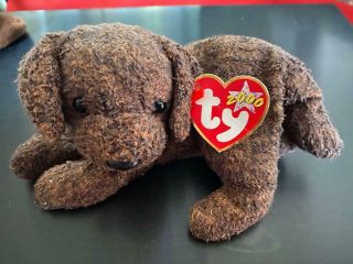 Ty Beanie Baby Chocolate Lab Fetcher,  Dog,  With Tags