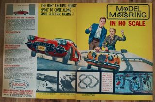 Vintage 1960 Aurora Model Motoring Ho Slot Car Advertisement