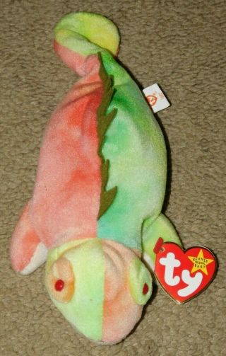 1997 Retired Ty Beanie Baby Iggy The Tie Dye Iguana (tags Attached)