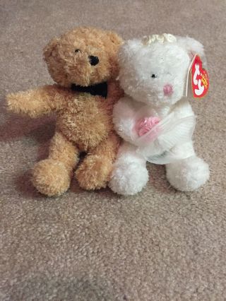 Ty Beanie Babies “blissful” Bride And Groom Pair